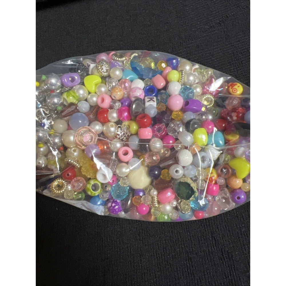 Mixed Bead Lot 2 Lbs Jewelry Craft Making Craft Supplies Acrylic Glass Pearls - Picture 3 of 12